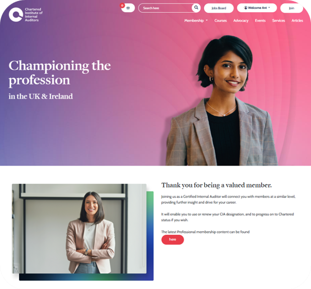 Chartered Institute of Building Personalisation Screenshot